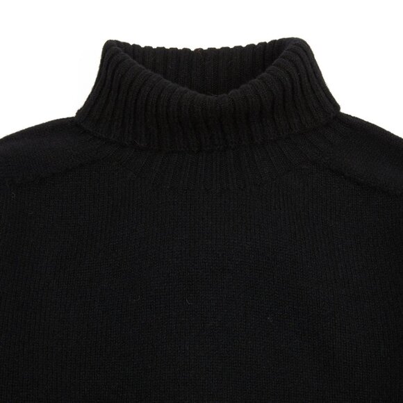 Like new - Black Scottish sweater turtleneck polo neck Jumper Harley of Scotland - Picture 3 of 8